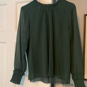 Green long sleeve blouse.